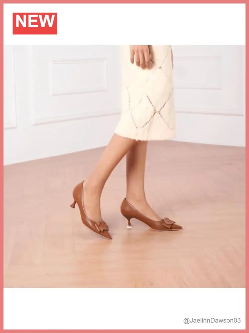 Kitten Heels for Women Pointed Toe Low Heel Pumps Leather Wedding Shoes